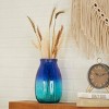 11'' x 7'' Recycled Glass Vase with Ombre Effect Blue - Storied Home: Handcrafted, Indoor Amphora Design - 2 of 4