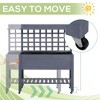 Okak Wood Raised Garden Bed with Trellis for Climbing Plants, Grape Vines & Vegetables, Drainage Holes, Legs, Patio & Outdoor - 3 of 4