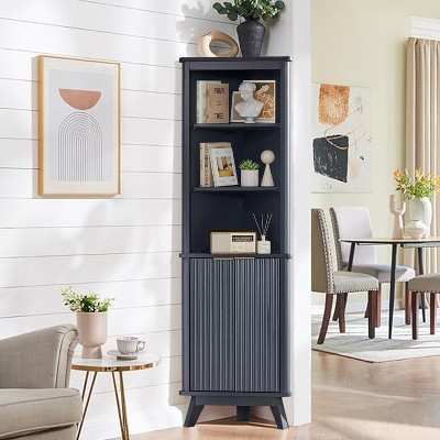 68" Tall Corner Cabinet, Modern Corner Storage Cabinet with Adjustable Shelves, Freestanding Organizer for Bathroom, Living Room