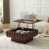 Sapphtopaz Modern Coffee Table with Lift-Top & Hidden Storage Square Sculpted Living Room Table with Solid Wood Frame Coffee Bar for Living Room - 3 of 4