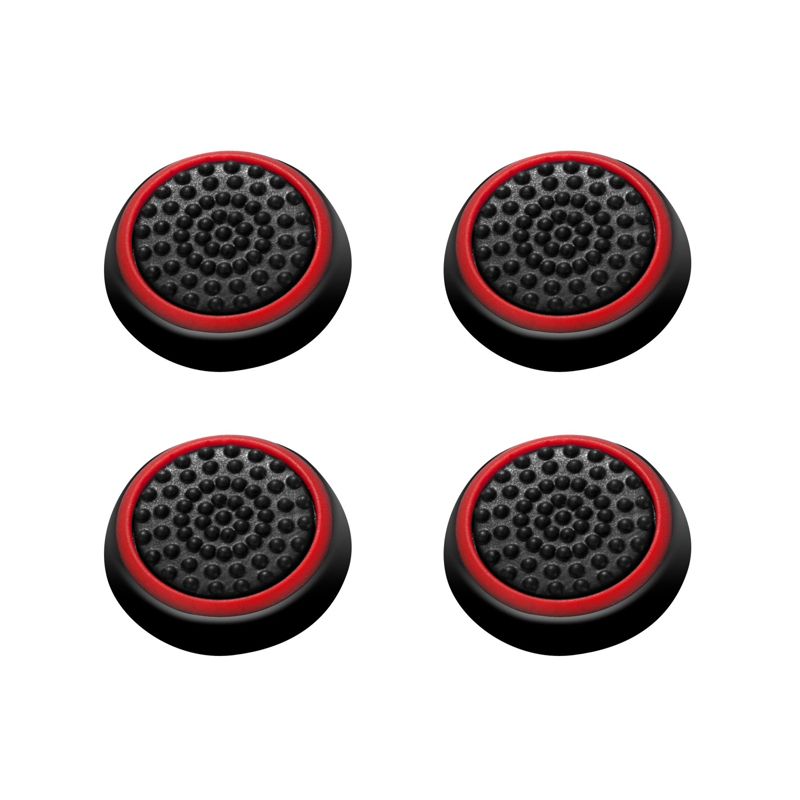 Insten 4-piece Black/Red Silicone Thumbstick Caps Analog Thumb Grips Cover for Xbox One 360 PlayStation PS4 PS3 Controller, 1 of 10