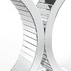 HomeRoots 39" Silver Mirrored Glass Pedestal Console Table - 4 of 4