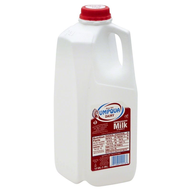 Umpqua Dairy Whole Milk - 0.5gal, 1 of 2