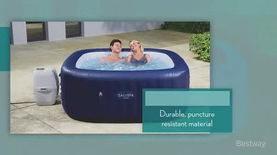 Brown Square Inflatable Hot Tub with 140 AirJets