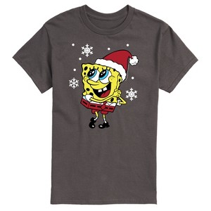 Men's - SpongeBob SquarePants - Cute Santa Spongebob Christmas Short Sleeve Graphic T-Shirt - 1 of 4