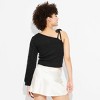 Women's One Shoulder Tie Cable Pullover Sweater - Wild Fable™ - 3 of 3