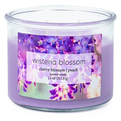 Photo 1 of 11oz 3-Wick Candle Wisteria Blossom - set of 4