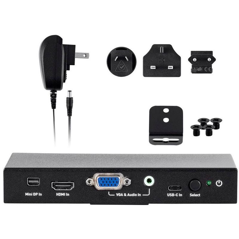 Monoprice Blackbird 4K@60Hz Multi Video Input HDMI Converter, Mini DisplayPort, HDMI, VGA With 3.5mm Analog Audio, and USB Type-C Audio/Video Inputs, 5 of 7