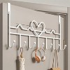 LunaLulinlk Over The Door Hooks, 7 Hooks Hanger Rack for Hanging,Decorative Metal Rack for Home Hooks White - 4 of 4