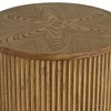 Studio 55D Perch Farmhouse Rustic Natural Oak Wood Round Accent Side End Table 17 3/4" Wide Brown Ridges Base for Living Room Home - 3 of 4