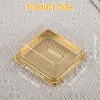 50 Pack Gold Cake Pans 3 inch Bottom, Clear Plastic Mini Cake Box Muffins Cookies Box - 4 of 4