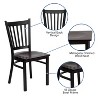 Flash Furniture 4 Pk. HERCULES Series Black Vertical Back Metal Restaurant Chair - Mahogany Wood Seat - image 4 of 4