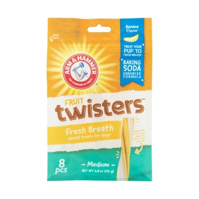 Arm & Hammer Twisters Banana Flavor Chewy Dog Treats - 8ct