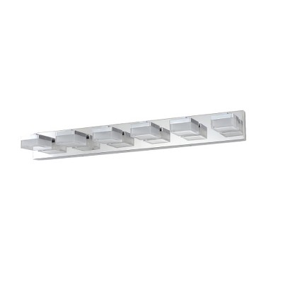 Dolonm Modern Chrome LED Vanity Light, Square Acrylic Lampshades Wall Mount Fixture for Bathroom, Mirror Lighting