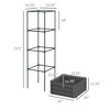 Galvanized Planter Box, 24" x 24" x 73.5" Raised Garden Bed with Tomato Cage for Climbing Vines - 3 of 4