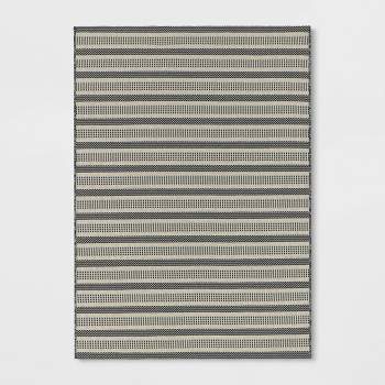 Powerloom Stripe Outdoor Rug Sage/Charcoal Gray - Threshold™ designed with Studio McGee