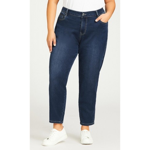 Plus Mid Washed Mom Jeans, Plus Size