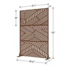 Pexfix 72 x 47 Inch Metal Privacy Screen Freestanding Outdoor Divider Panel For Patio Deck Balcony Heavy Duty Base Weatherproof White Brown Stripes - 4 of 4
