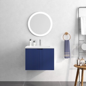Andmakers 17.72 in. W x 23.62 in. D x 18.7 in. H Single Sink Bath Vanity with Recessed Handles with White Ceramic Top - 1 of 4