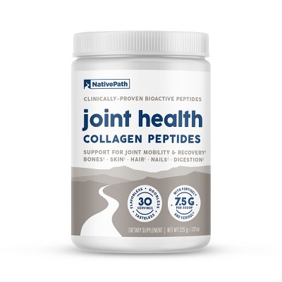 NativePath Joint Health Collagen Peptides with Fortigel and Verisol, 225 g, 7.9 oz, 30 Servings