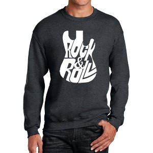LA Pop Art Rock And Roll Guitar - Men's Word Art Crewneck Sweatshirt - 1 of 4