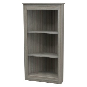 47.2" 3 Level Corner Bookshelf Smoked Oak - Inval: Contemporary Storage, Melamine Finish, MDF - 1 of 4