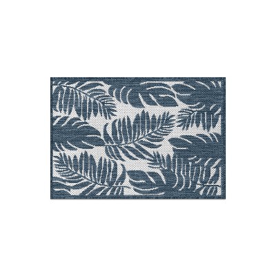 World Rug Gallery Floral Leaves Textured Flat Weave Indoor/Outdoor Area Rug
