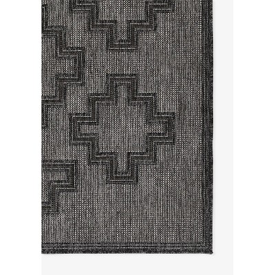 Charcoal Geometric Synthetic Indoor/Outdoor Rug 6'6" x 9'