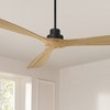 Casa Vieja 66" Delta XL Modern Indoor Outdoor Ceiling Fan 3 Blade Remote Control Matte Black Finish Wood Blades Bedroom Patio Living Room DC Motor - 2 of 4