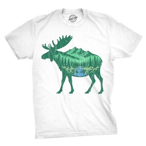 Мужские футболки Crazy Dog T-Shirts, Inc. Mens Funny T Shirts Nature Moose Awesome Nature Lovers Tee For Men - Crazy Dog Men's T Shirt for Animal Lovers White L