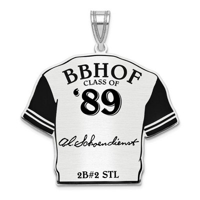 Black Bow Jewelry Sterling Silver Red Schoendienst Signature Enamel Jersey Pendant