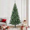 vidaXL Artificial Pre-lit Christmas Tree Green 82.7" PVC and Metal - 2 of 4