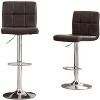 Dexmalle Set of 2 Swivel Faux Leather Adjustable Bar Stool,Brown - 4 of 4