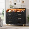 6 Drawer Dresser with Charging Station and Storage Shelf, 47" Wide Modern Wooden Chest for Bedroom - 2 of 4