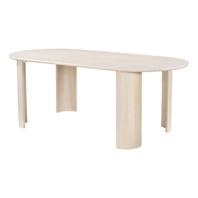 HomeRoots 82" Natural Wood Oval Dining Table