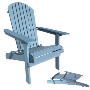 BestMassage Folding Adirondack Chair Wooden Lounger Chair Patio Chair - 1 of 4