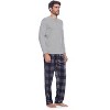 Ashford & Brooks Men's Jersey Knit Long-Sleeve Top and Mink Fleece Bottom Pajama Set - 2 of 4