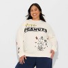Women's Peanuts Fleece Graphic Pullover Sweatshirt - Ivory - 2 of 3