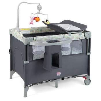 Costway 5-in-1 Baby Beside Sleeper Bassinet Portable Crib Playard w/Diaper Changer