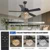 Ludomide 52" Modern Crystal Ceiling Fan with Lights and Remote, Black Chandelier Ceiling Fan for Bedroom Dining Room Living Room - 3 of 4