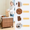 Kumasinova Laundry Hamper with Lid,100/160 L PE Rattan Laundry Basket with Optional Wheels & Removable Liner for Bathroom,Foldable Design - 4 of 4