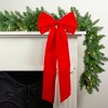 Northlight 4-Loop Velveteen Christmas Bow Decoration - 12" x 24" - Red - image 2 of 3