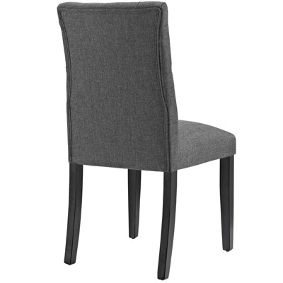 Elegant Gray Tufted Upholstered Parsons Dining Chair with Tapered Wood Legs