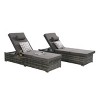 NicBex Outdoor Chaise Lounge Set of 2 with Storage, Side Table & Adjustable Backrest, Rattan Recliners with Cushions for Patio, Pool, Dark Gray - 2 of 4