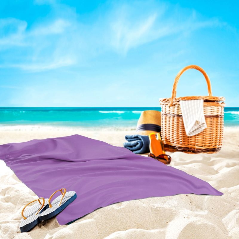 PiccoCasa Microfiber Beach Towel Lightweight Absorbent Travel Towels for Beach Swim Sports, 3 of 5