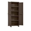 Resin Wicker Utility Cabinet Brown - Inval: Plastic Storage Unit, 4 Shelves, Anti-Tip, 74.4" High - 4 of 4