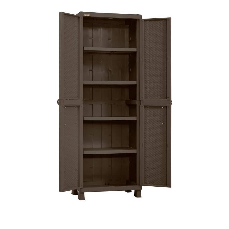 Resin Wicker Utility Cabinet Brown - Inval, 4 of 7
