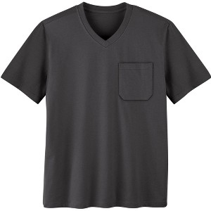 Collections Etc Men's Patch Pocket V-Neck Short Sleeve T-Shirt - 1 of 4
