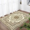 Area Rug,Washable Boho Floral Medallion ,3x5 Non-Slip Soft Low-Pile Printed Carpet for Indoor Decor in Entryway, Bedroom, Living Room,Kitchen, Yellow - 3 of 4