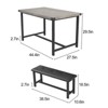 COZONY Dining Table Set for 4 with 2 Upholstered Benches - Rectangular Kitchen Table Set for Small Spaces, Apartment - 3 of 4